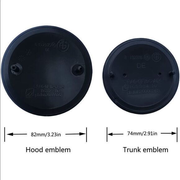 BMW logo Emblems for Hood & Trunk set of 2 Blue & Silver NWT - Picture 9 of 9